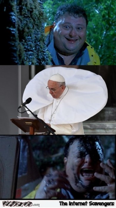 The pope in Jurassic Park humor