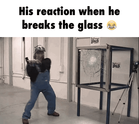 Funny his reaction when he breaks the glass prank @PMSLweb.com