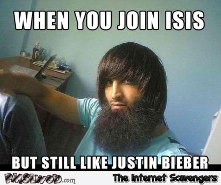 When you join Isis but still like Justin Bieber meme @PMSLweb.com