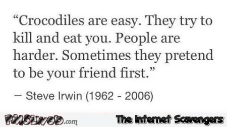Funny sarcastic Steve Irwin quote @PMSLweb.com