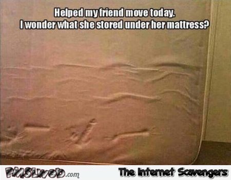 What was stored under this mattress funny meme @PMSLweb.com