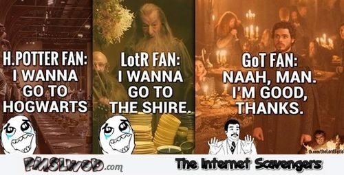 GoT fans versus other fans humor @PMSLweb.com