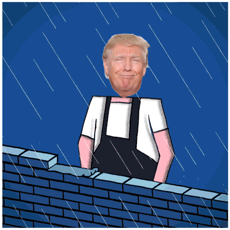 Funny Trump building the wall gif @PMSLweb.com