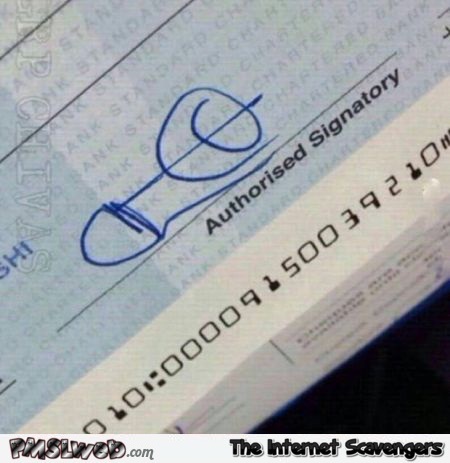 Funny penis check signature