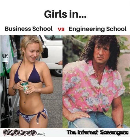 Girls in engineering school humor @PMSLweb.com