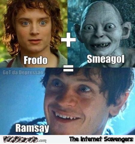 Ramsay is Smeagol + Frodo meme @PMSLweb.com