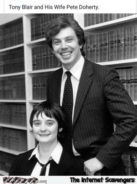 Tony Blair and his wife Pete Doherty humor @PMSLweb.com