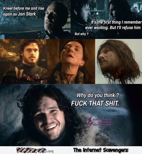 Jon Snow will not kneel before Stannis – Game of Thrones humor @PMSLweb.com