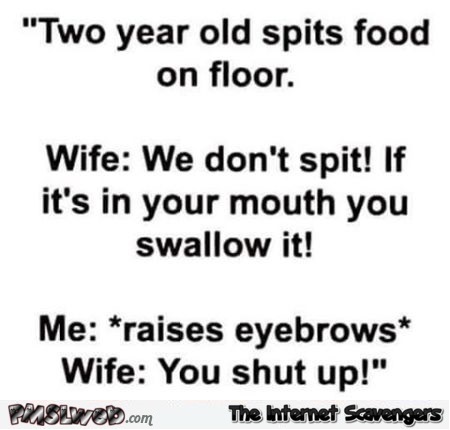 Spitting food on the floor funny adult joke – Friday madness @PMSLweb.com