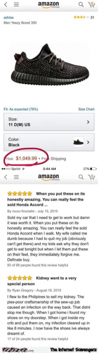 Funny expensive Adidas shoes reviews