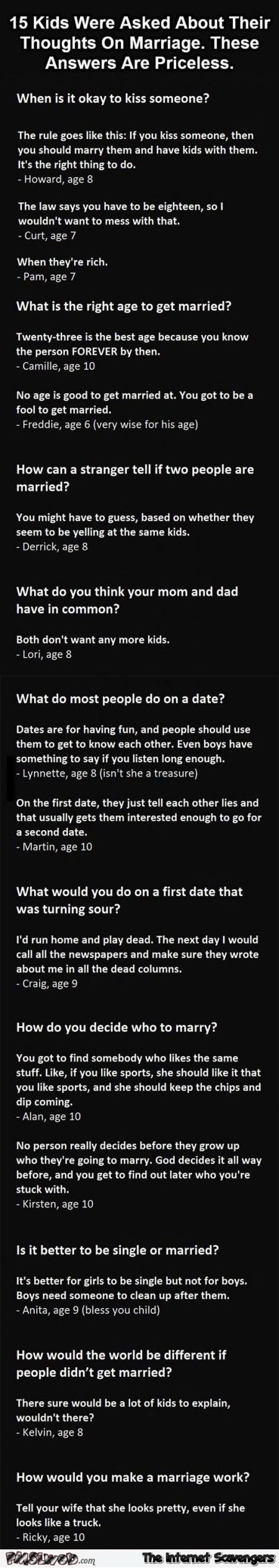 Hilarious kid’s thoughts about marriage @PMSLweb.com