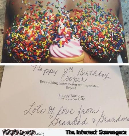 Funny grandparents birthday card fail @PMSLweb.com