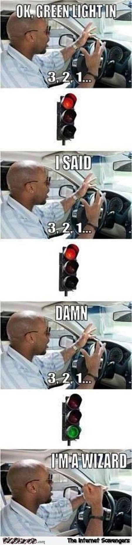 When you’re waiting for the traffic light to change funny meme @PMSLweb.com