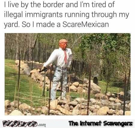 Funny Donald Trump scarecrow @PMSLweb.com