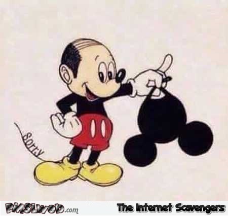 Funny Mickey mouse without his ear hat @PMSLweb.com
