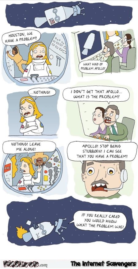 Female astronauts funny cartoon @PMSLweb.com