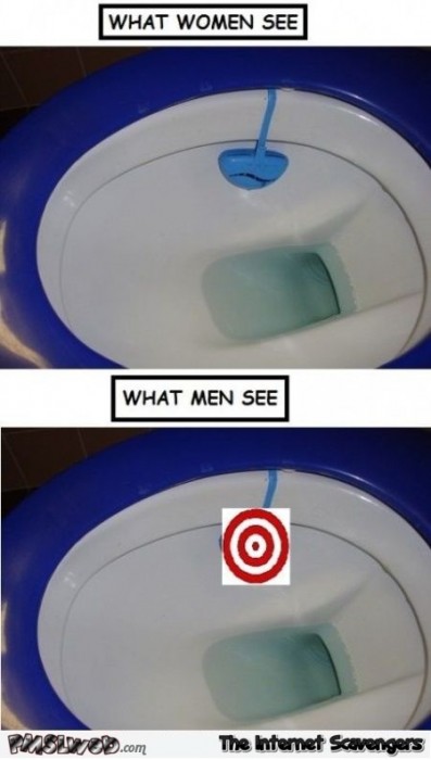 Funny how men see the toilet versus women