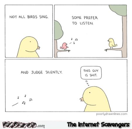 Not all birds sing funny cartoon @PMSLweb.com