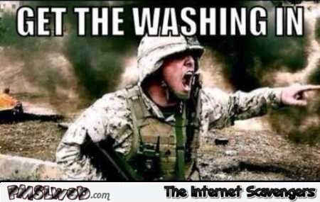 Get the washing in funny British meme @PMSLweb.com