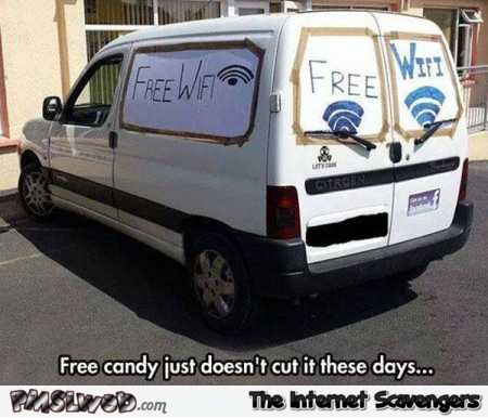 Funny free wifi van meme @PMSLweb.com
