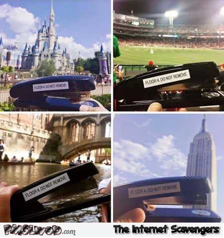 This stapler has gone places humor @PMSLweb.com
