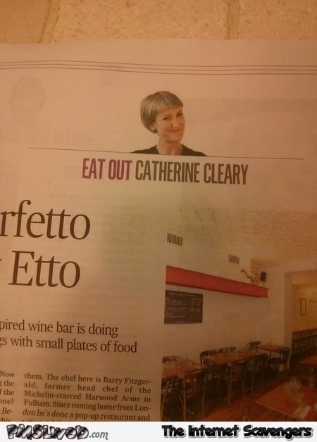 Funny eat out news article @PMSLweb.com