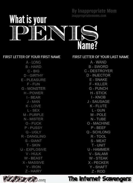 What is your penis name humor @PMSLweb.com
