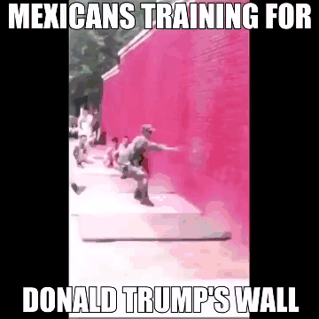 Mexican’s training for Donald Trump’s wall funny gif @PMSLweb.com