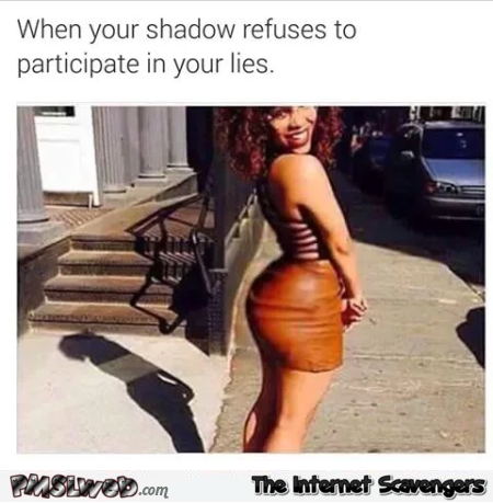 When your shadow refuses to participate in your lies humor @PMSLweb.com