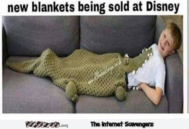 New crocodile Disney blanket humor @PMSLweb.com