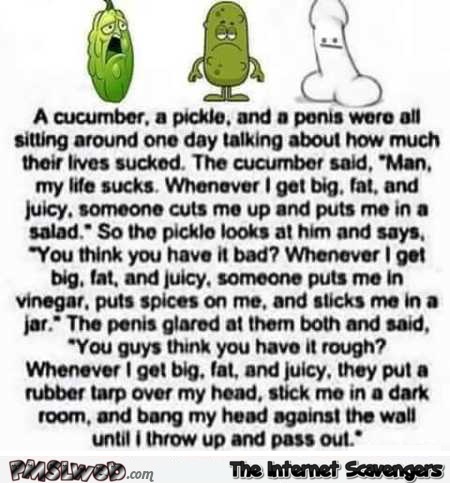 A cucumber a pickle and a penis joke @PMSLweb.com