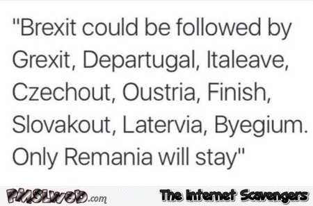 Funny Brexit quote – Sunday hilarity @PMSLweb.com