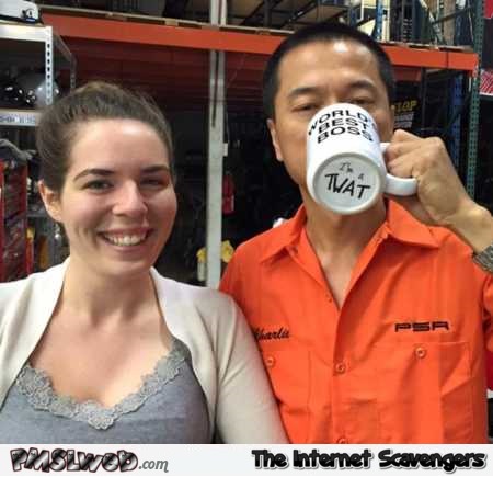 Funny boss mug prank