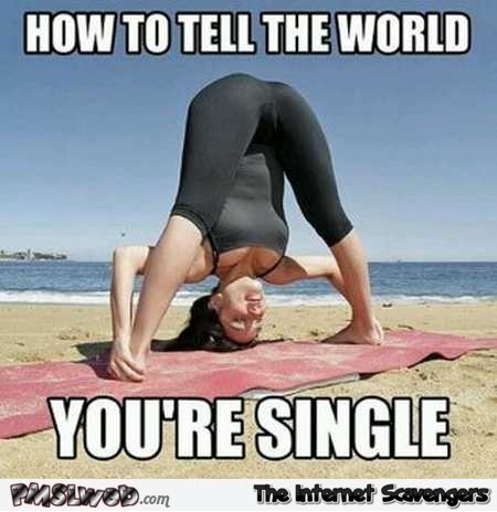 How to tell the world you’re single funny meme – Adult humor @PMSLweb.com