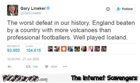 Gary Lineker funny Euro 2016 tweet @PMSLweb.com