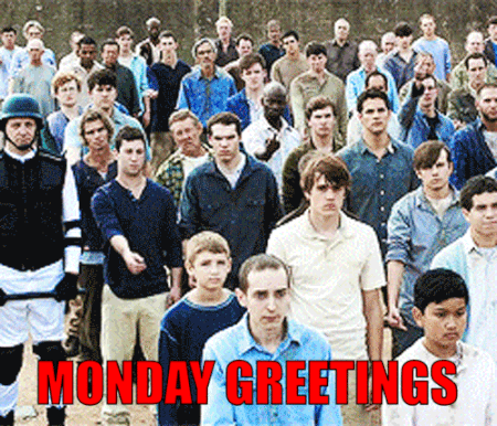 Sarcastic Monday greetings gif – Funny Monday mocking @PMSLweb.com