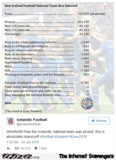 How Iceland’s national football team were selected humor @PMSLweb.com
