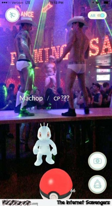 Pokemon appears in a strip club Pokemon Go humor