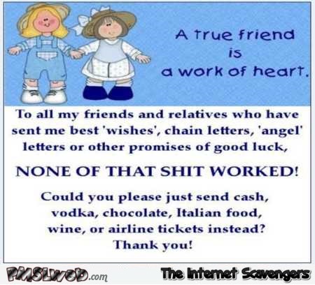 A true friend on social media sarcastic humor @PMSLweb.com