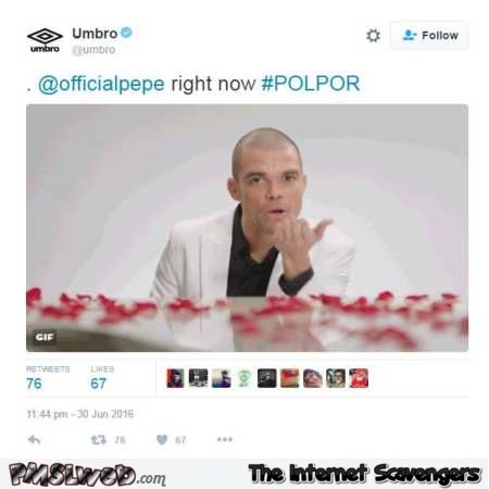 Pepe during POLPOR game funny tweet @PMSLweb.com
