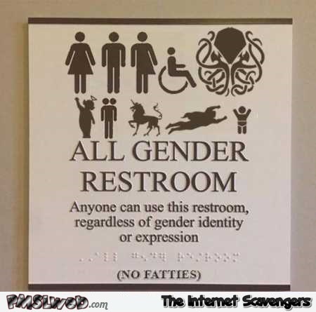 Funny all gender restroom sign @PMSLweb.com