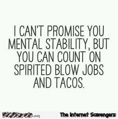 I can’t promise you mental stability funny quote @PMSLweb.com