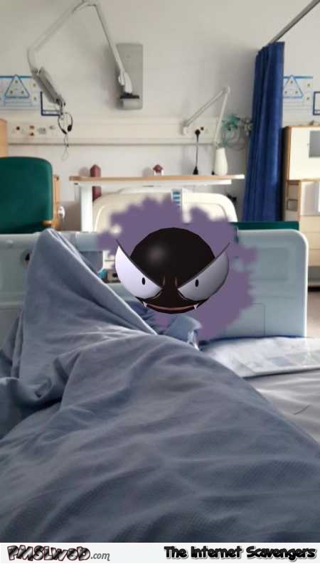 Pokemon appears in hospital Pokemon Go humor @PMSLweb.com