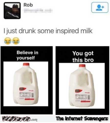 Drinking inspired milk funny fail
