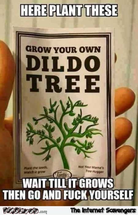 Funny dildo tree seeds sarcastic meme @PMSLweb.com