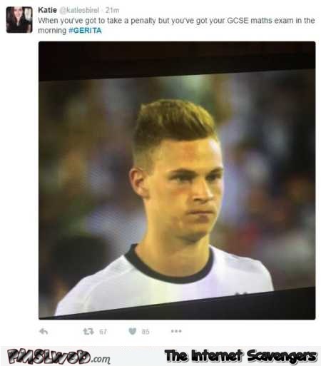 Kimmich has GCSE math exam in the morning funny tweet @PMSLweb.com