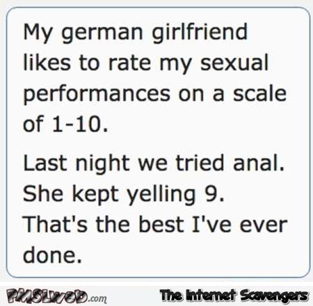 Funny German girlfriend joke @PMSLweb.com