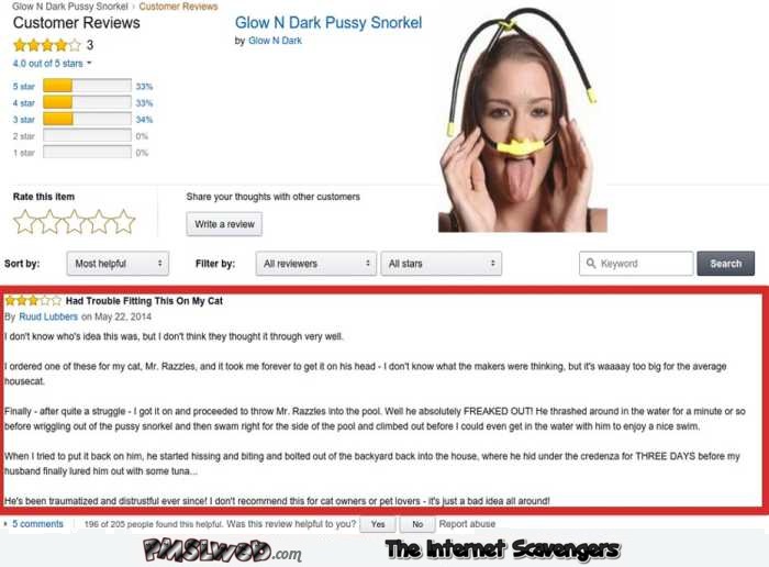 Funny pussy snorkel review @PMSLweb.com