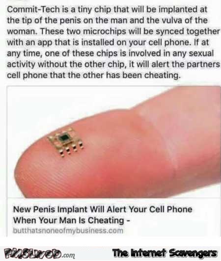 Micro chips to stop cheating humor @PMSLweb.com