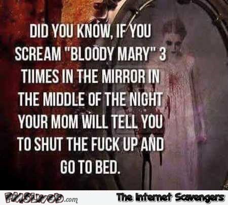 If you scream bloody mary three times sarcastic quote @PMSLweb.com
